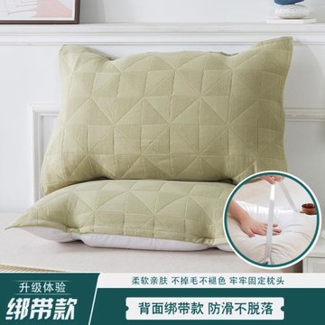 四層純棉紗布綁帶枕巾一條裝加大加厚防滑不脫落柔軟親膚透氣枕巾