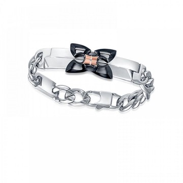 KOR蔻兒鑽石 翩翩是你  鑽石14K金白鋼 男手鍊