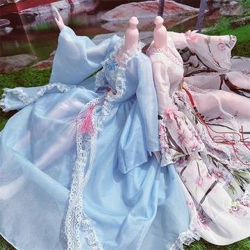 💖貝兒優選💖【精品娃衣】古風娃衣服 60釐米仿芭比公主套裝服飾拖尾古代禮服玩具擺件禮物