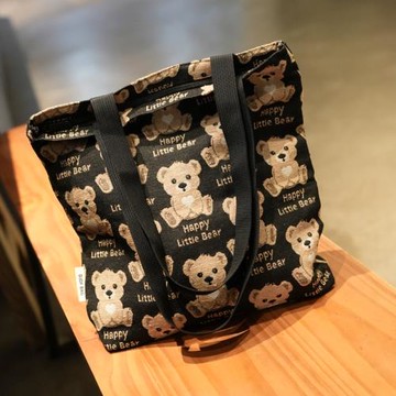 2023卡通形象百搭帆布包女上課單肩包便攜通勤大容量挎包手提袋子