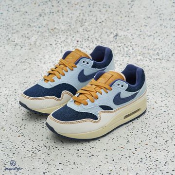 Nike Air Max 1 87 女 藍米 單寧 縫線 復古 氣墊 增高 運動 休閒鞋 FQ8900-440