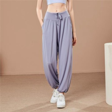 速干運動長褲女跑步束腳寬松瑜伽垂感秋季高腰普拉提訓練健身褲