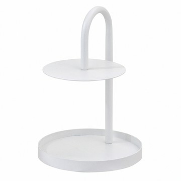 【H&R安室家】輕巧雙層飾品小物收納盤 收納架 BM16A白色