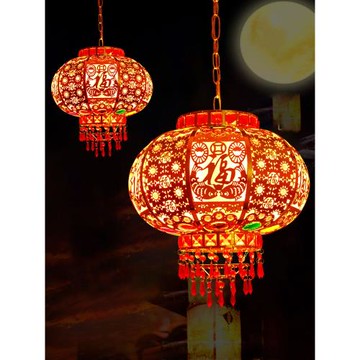 燈籠掛飾過新年旋轉七彩走馬燈結婚新款喬遷陽臺紅燈籠大門口吊燈