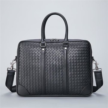 【巴黎精品】現貨+預購 真皮編織公事包真皮手提包商務包真皮革手拿包側背包-經典耐磨男女包包1色a1ke49