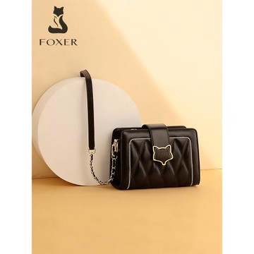 金狐貍包包女式2025新款斜挎包百搭時尚高級小香風真皮單肩鏈條包