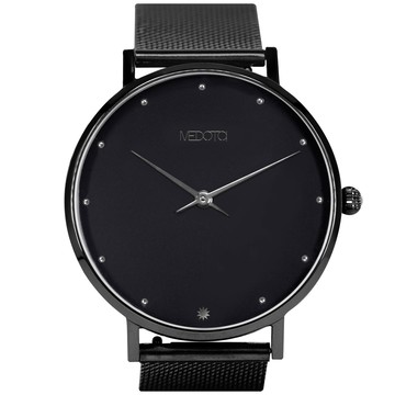 [MEDOTA] Chica系列簡約雙針不鏽鋼網帶女錶-黑色 / CH-9401
