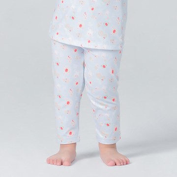 動物樂趣溫灸刷毛九分發熱褲(天空藍 童70-90)