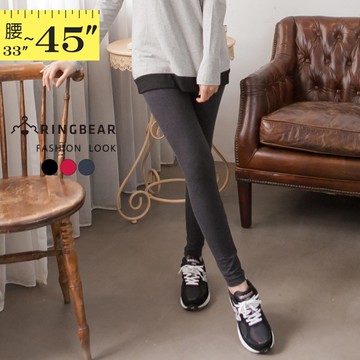 質感內搭褲--舒適零觸感鬆緊褲頭素面棉麻內搭褲(黑.灰.紅2L-5L)-P109眼圈熊中大尺碼