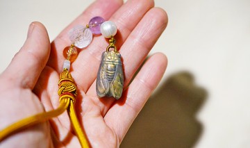 純手工編織水晶蓮花半寶石手持