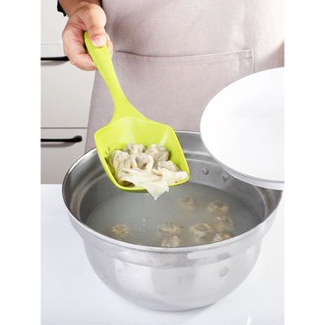 日本進口大漏勺廚房長柄撈餃子面條勺子家用混沌湯圓火鍋瀝水撈勺