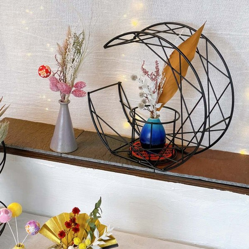 ワイヤーベース ワイヤー花器 新作 人気 和小物 アレンジ小物 ディスプレイ小物 黒 お正月 和室 海外プレゼント ワイヤー和モダンmidare L 通販 Lineポイント最大0 5 Get Lineショッピング