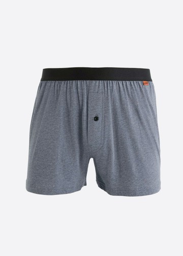 男款_Freedom．純棉寬鬆四角內褲(灰麻藍-橘夾標)