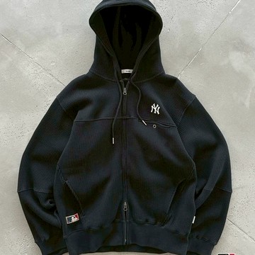 PERUSHU × MLB 華夫格 雙拉鍊 連帽外套 口袋 美國職棒大聯盟