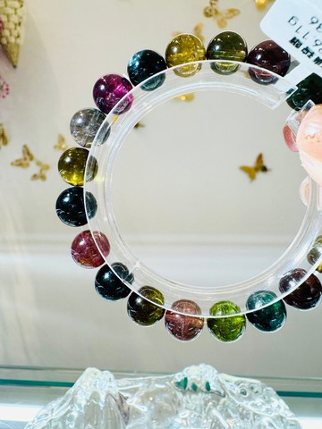 精品黑美人碧璽9mm26.11g電氣石旺夫石帶稀有灰碧璽藍碧璽