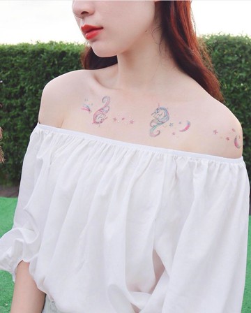 獨角獸-2入紋身貼紙 原創手繪設計