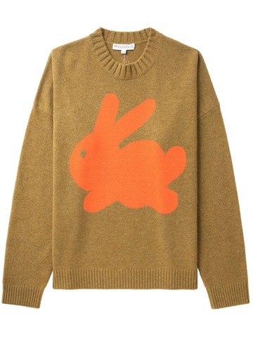 JW Anderson - intarsia-knit logo jumper - women - Wool/Cashmere - XS - Neutrals