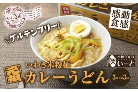 いわき米粉麺カレーうどん　3食入×3箱