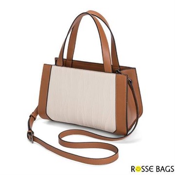 【Rosse Bags】精緻設計撞色休閒氣質單肩手提包(現+預  棕色)