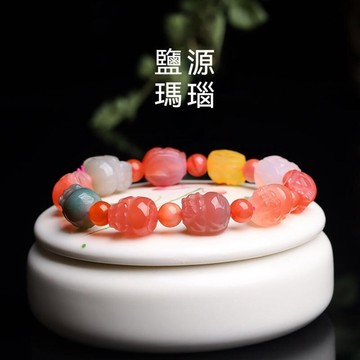 手鍊 手串 手環 水晶手鍊 鹽源瑪瑙 貔貅手鍊 單圈手串 原石手串 多寶色手鍊 女生手鍊 禮物 158