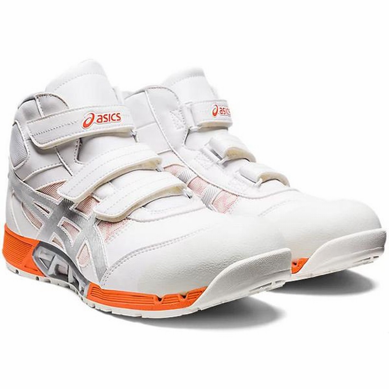 ASICS ホワイト ハイカット安全靴 ベルクロ ASICS ホワイト/ゴールド 安全靴 ベルクロ - メルカリ