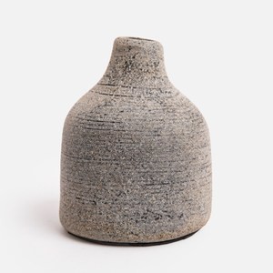 MUUBS仿舊陶製花器18 cm 灰棕