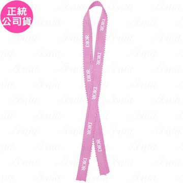 Dior 迪奧 LOGO針織緞帶-桃(100cm)(公司貨)