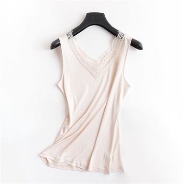 【米蘭精品】現貨+預購 頂級法式緞面背心絲質上衣名媛絲綢冰絲質襯衫-花邊V領吊帶短版內搭女上衣3色74lt13