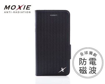 【愛瘋潮】99免運 現貨 真皮皮套 Moxie X-SHELL iPhone 8 / 7 / SE 2  (4.7吋) 編織紋真皮皮套 電磁波防護 手機殼 / 紳士黑 手機套 可插卡 可站立