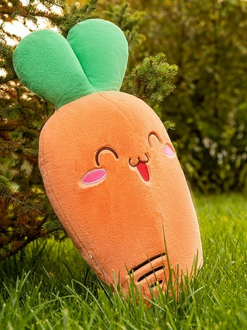 卡通胡蘿卜抱枕女生睡覺長條枕頭可愛床上安撫兒童床上毛絨玩具男（45cm以上的商品麻煩客人選擇宅配哦，謝謝）