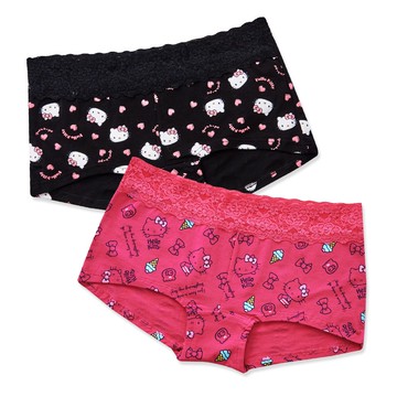 Sanrio Kitty蕾絲中腰四角內褲 女內褲 平口內褲 KT-CR014 KT-CR015 【ONEDER旺達】