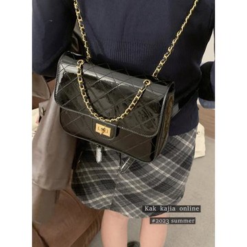 小香風雙肩包包女士2024新款潮時尚菱格鏈條包大容量背包公文包