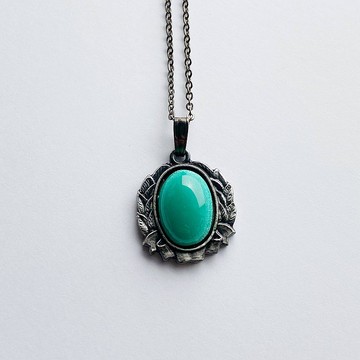 Laurel [Jade] 景泰藍吊墜，純銀景泰藍景泰藍