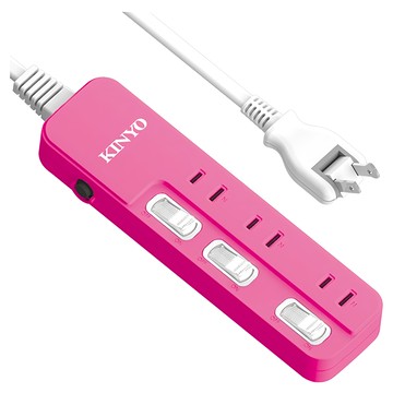 Kinyo 3開3插安全延長線 6呎 NSD233-6  1入