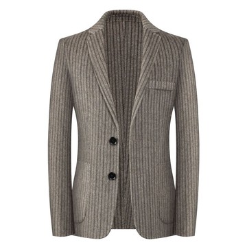 現貨+預購 毛呢外套羊毛西裝-條紋雙面呢簡約修身男外套3色74bg14【獨家進口】【米蘭精品】