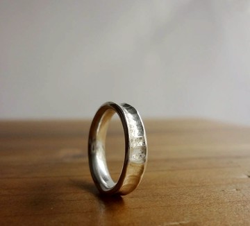 歲月光輪 手工鍛敲銀戒指