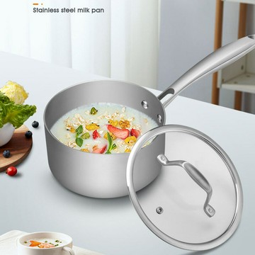 新款304不銹鋼砂鍋小奶鍋電磁爐專用輔食鍋不粘湯鍋泡面鍋宿舍【宜家良品百貨】