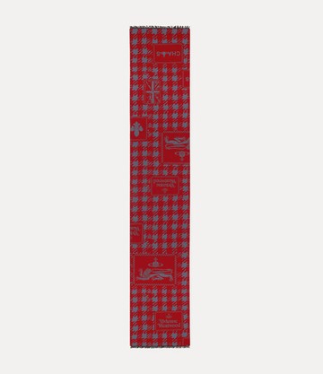 Vivienne Westwood Dogtooth Badge Scarf Red Dogtooth Badge Unisex