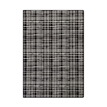 卡茲地毯-160x230cm (客廳地毯 大地毯 短毛地毯 吸音 抗汙 防潑水 黑白 線條) 無