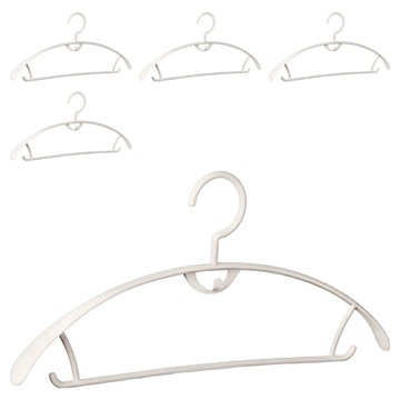 FaSoLa 省空間弧形連掛衣架 寬肩款  5個  奶白色