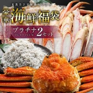 ふるさと納税 豪華 海鮮 福袋 プラチナ全8品×2セット カジマ かに 蟹 ずわいがに  ホタテ 貝柱  はまぐり しらす シジミ わかめ ホッケ さ.. 茨城県大洗町