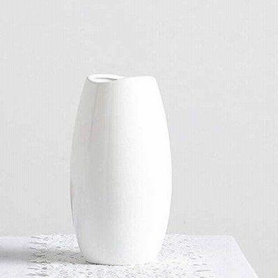 花瓶 フラワーベース 陶器花器 Fukuka 25CM 陶器北欧 スタイル 結婚式 ホワイトおしゃれ 飾りホワイトC (白B 8*8*25cm)
