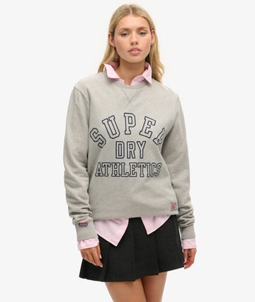 Superdry Women's Oversized Athletic Printed Sweatshirt Grey Size: L