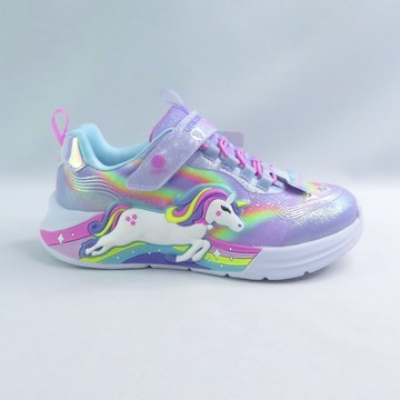 Skechers 302298LLVMT 買鞋送襪 S LIGHTS 中童 燈鞋 彩虹 獨角獸【iSport愛運動】