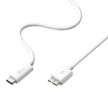 j5create 凱捷國際 USB3.1 Type-C公-Micro-B公 3A 60W充電資料傳輸線 JUCX07  90cm  1條  白色