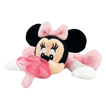 nookums 迪士尼系列寶寶可愛造型安撫奶嘴玩偶 附贈仿母乳實感型奶嘴 多功能矽膠套環 玩偶面料舒適不易掉毛 正版授權  1歲以上  米妮  1個