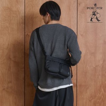 PORTER INTERNATIONAL - 輕盈自在COVE斜背包(S) - 黑
