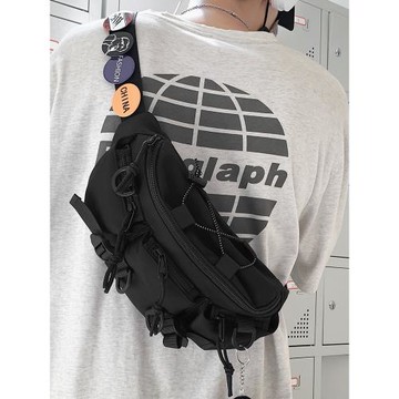 胸包男潮牌百搭2023新款潮流包包女斜挎包中性運動跑步腰包小背包