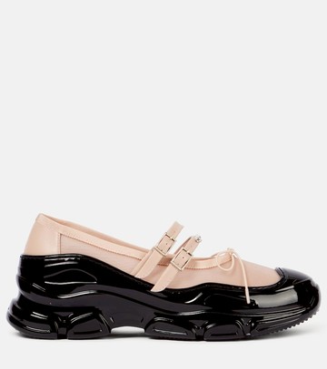 Simone Rocha Tracker leather-trimmed Mary Jane flats