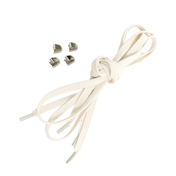 Robinlo白色彈力鞋帶+鞋扣組合